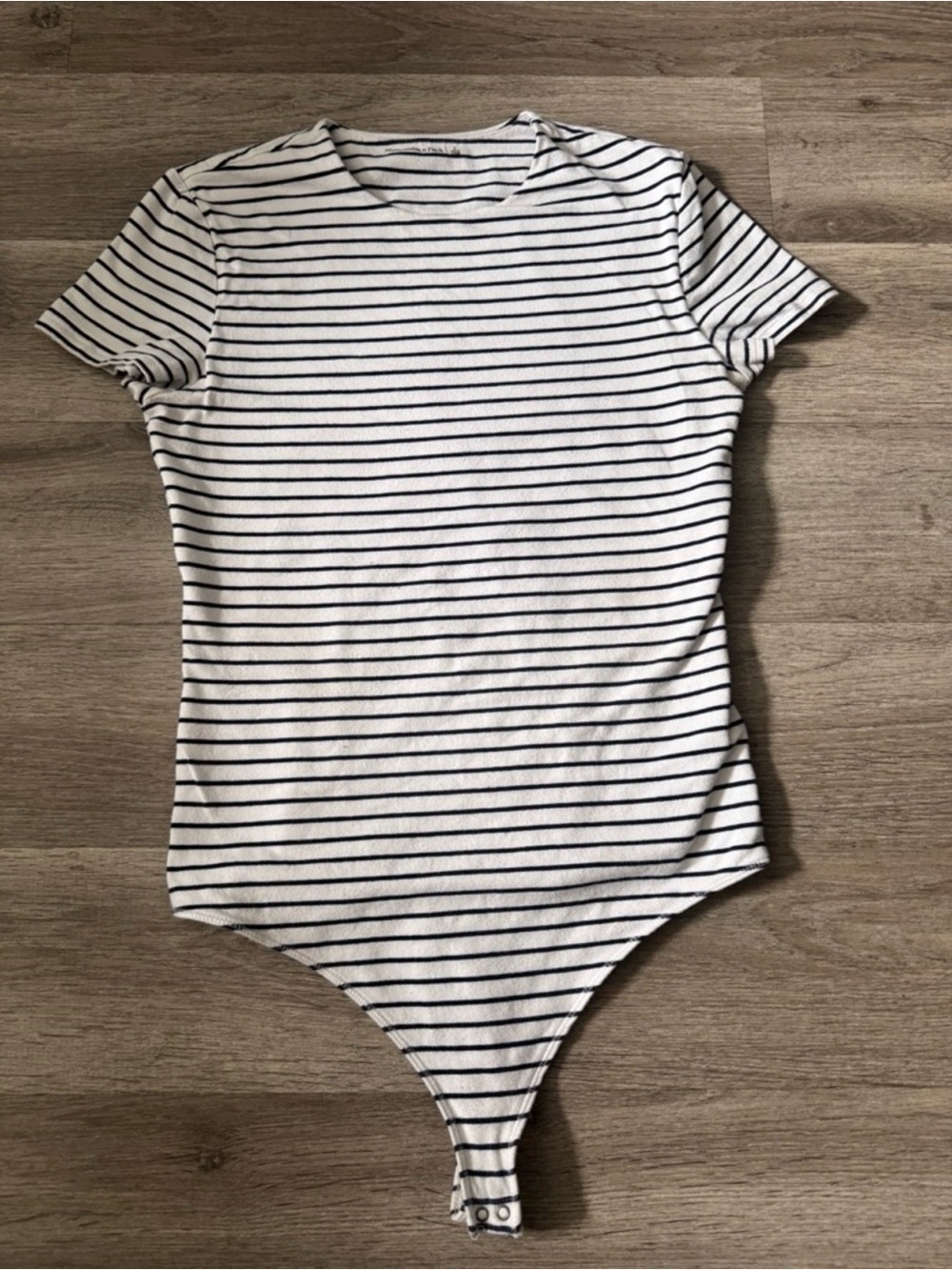 Abercrombie & Fitch White & Navy Striped Bodysuit